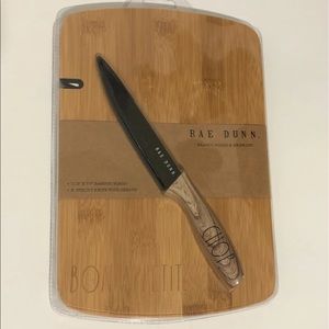 Rae Dunn Bamboo Board and Knife Set